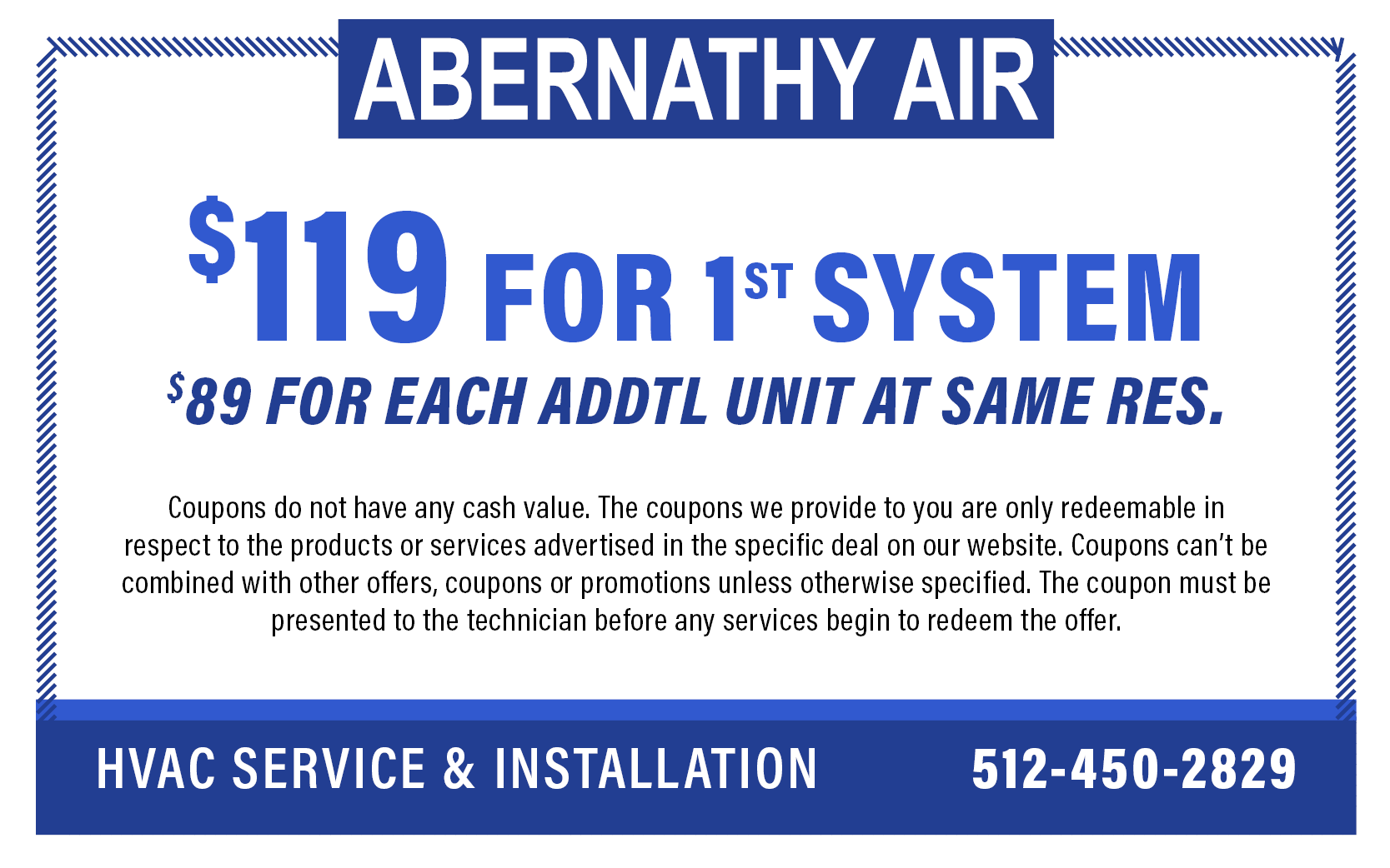 Abernathy Air - Maxwell AC and Heating Coupons - $119 for 1st System, $89 for Each Additional Unit at Same Residence