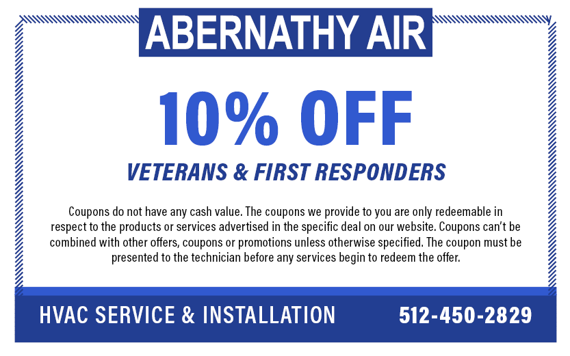 Abernathy Air - Maxwell AC and Heating Coupons - 10% Off Veterans and First Responders